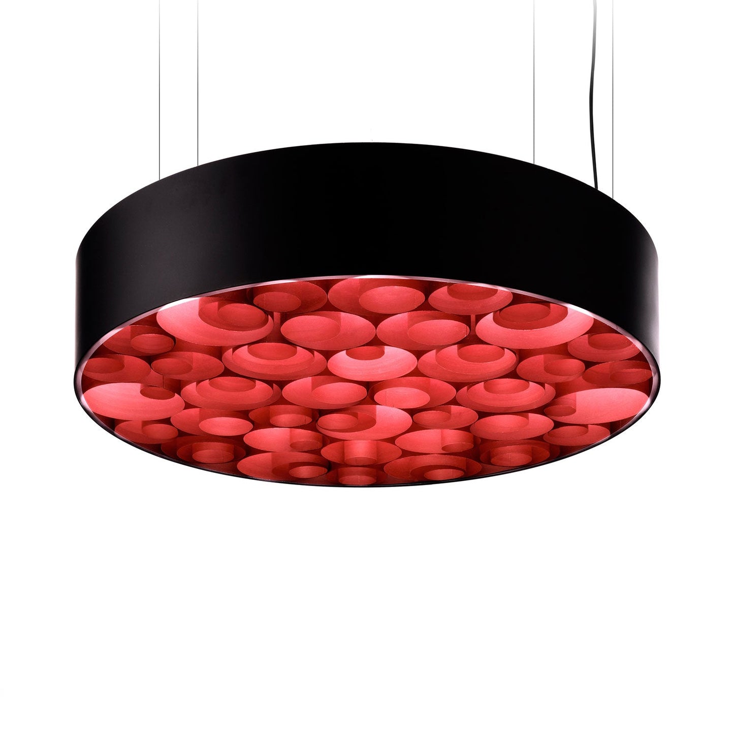 Spiro LED Pendant Light in Red/Matte Black.