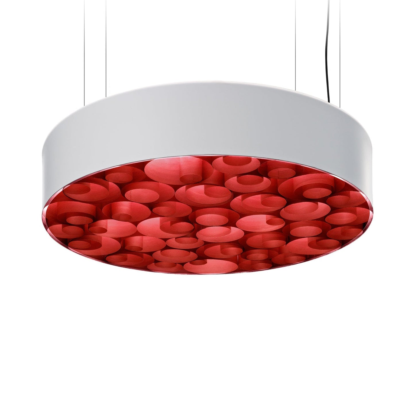 Spiro LED Pendant Light in Red/Matte White.