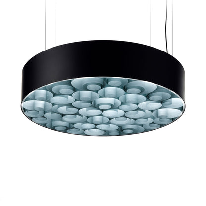 Spiro LED Pendant Light in Sea Blue/Matte Black.