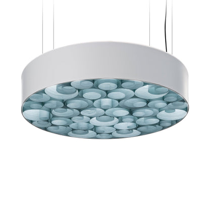 Spiro LED Pendant Light in Sea Blue/Matte White.