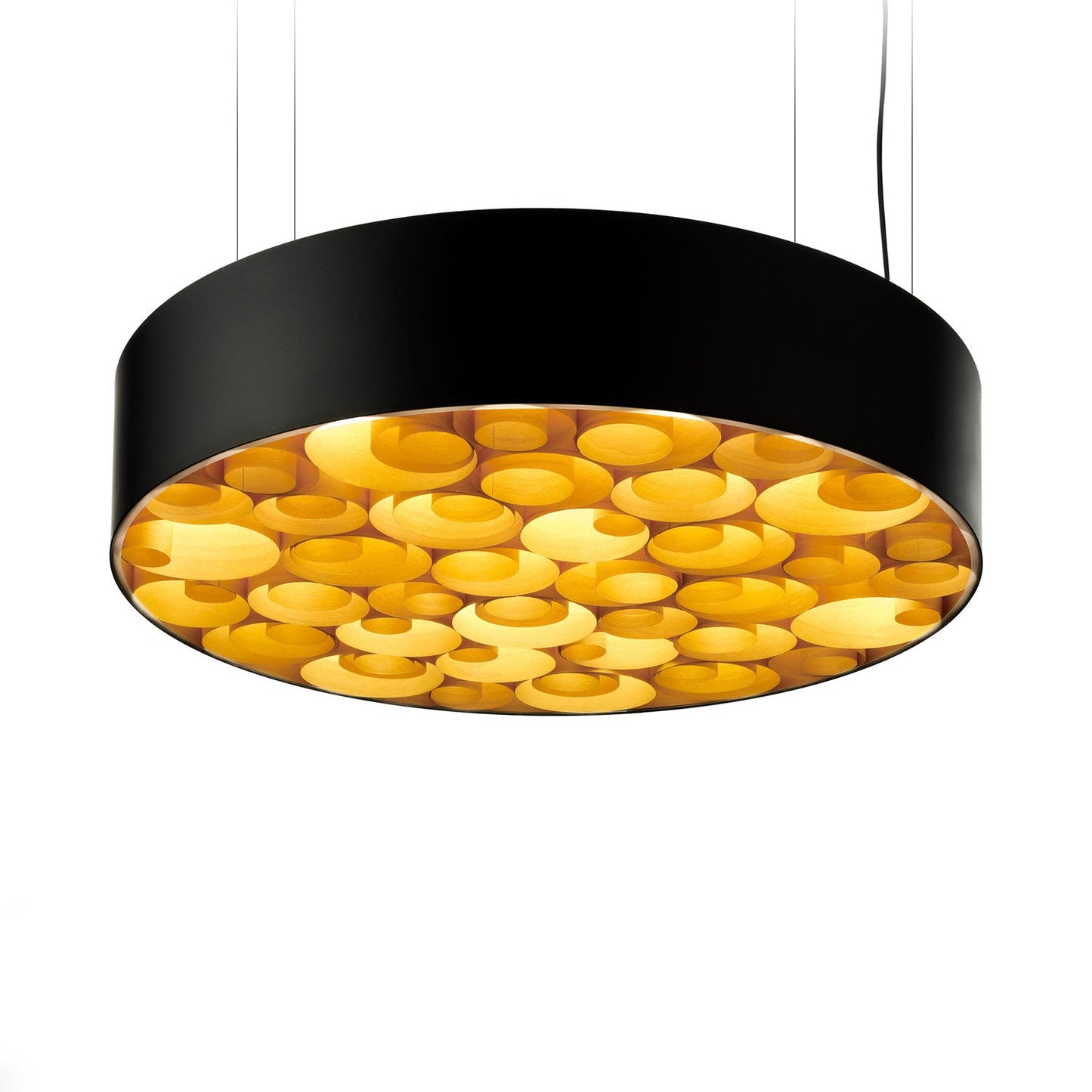 Spiro LED Pendant Light in Yellow/Matte Black.