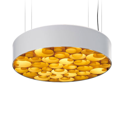 Spiro LED Pendant Light in Yellow/Matte White.