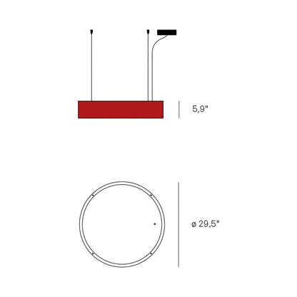 Spiro LED Pendant Light - line drawing.