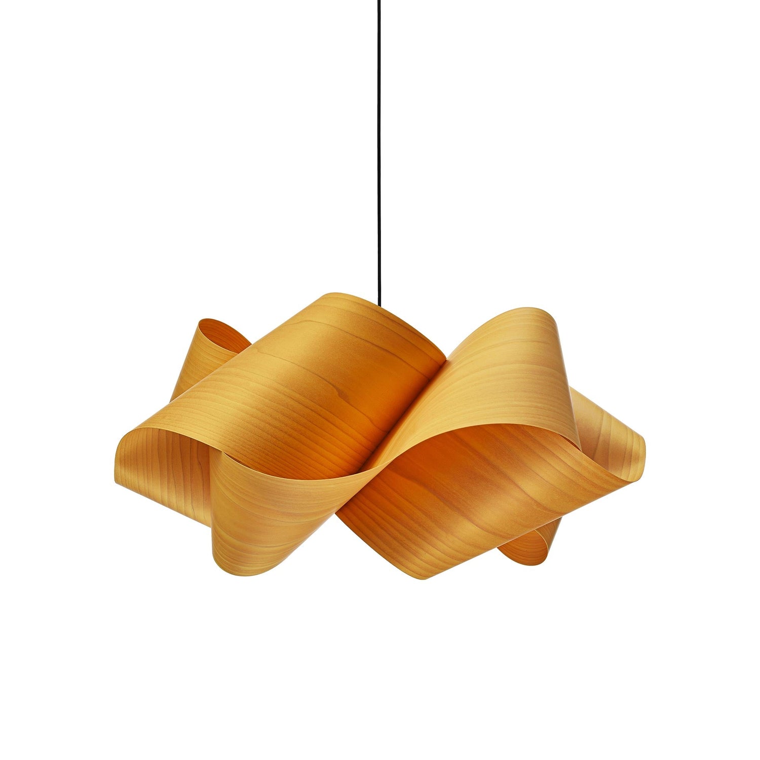 Swirl Pendant Light in Yellow/Matte Black (Small).