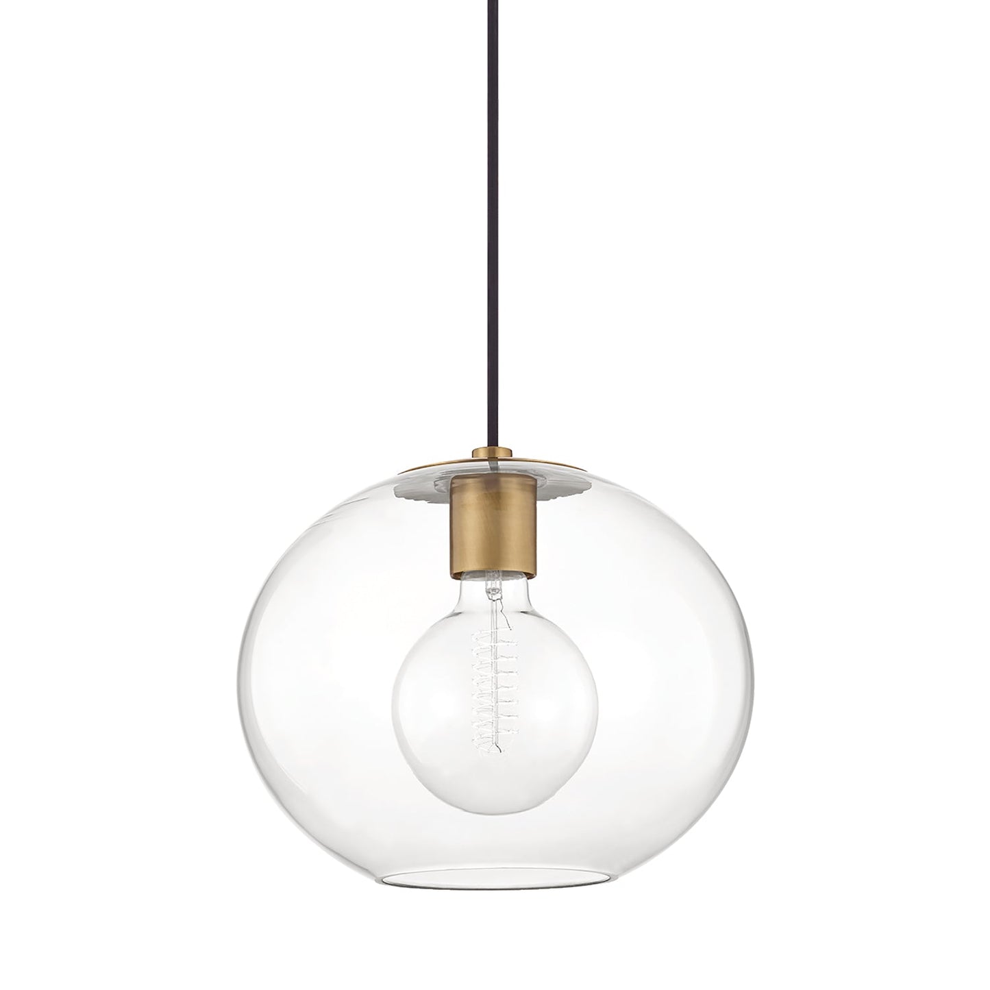 Margot 1-Light Pendant Light in Aged Brass (Large).