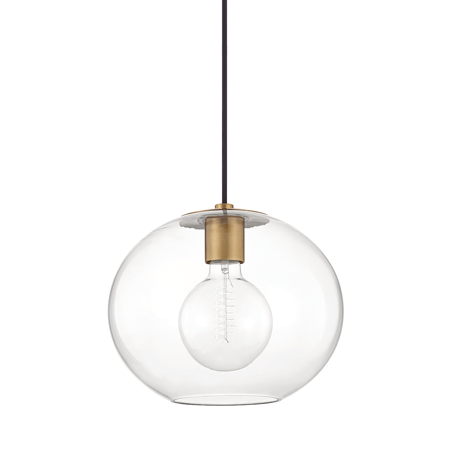 Margot 1-Light Pendant Light in Aged Brass (Large).