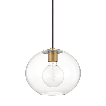 Margot 1-Light Pendant Light in Aged Brass (Large).