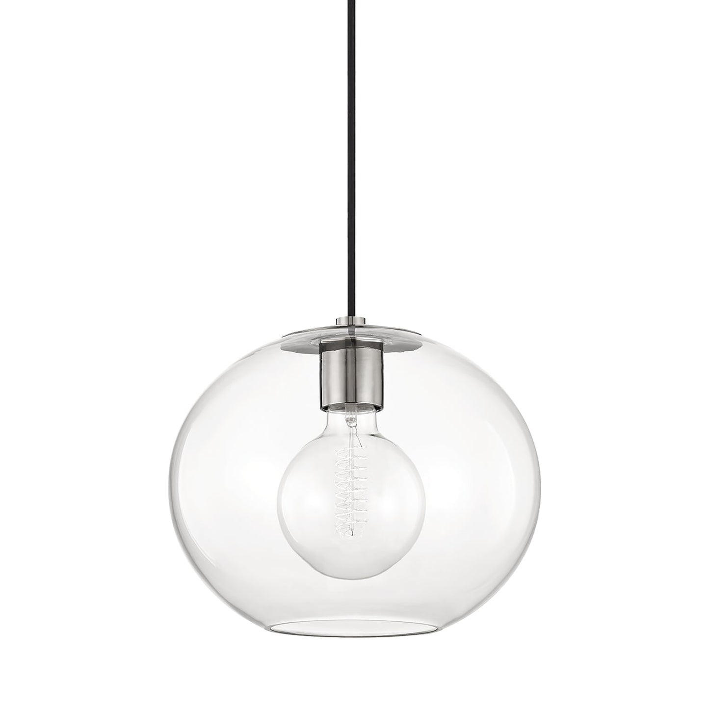 Margot 1-Light Pendant Light in Polished Nickel (Large).