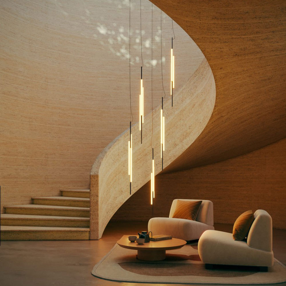 Ambrosia V LED Pendant Light in living room.