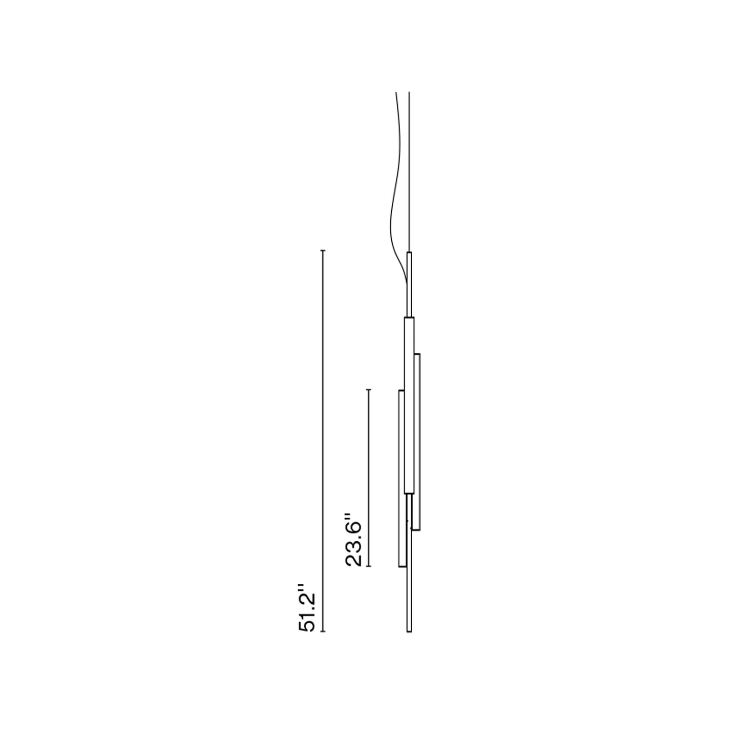 Ambrosia V LED Pendant Light - line drawing.