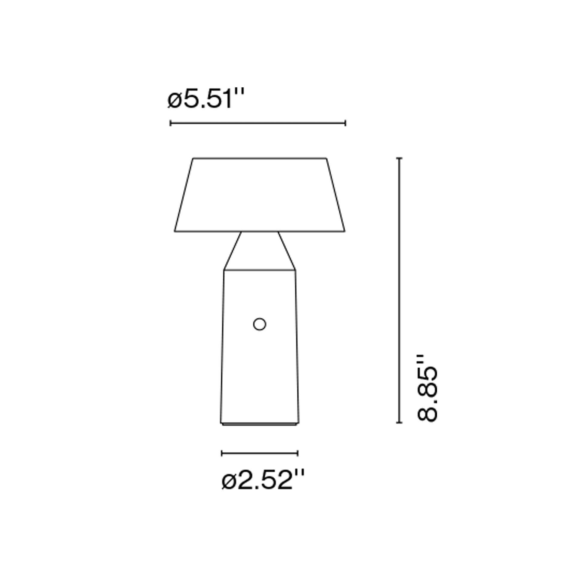 Bicoca LED Portable Table Lamp - line drawing.