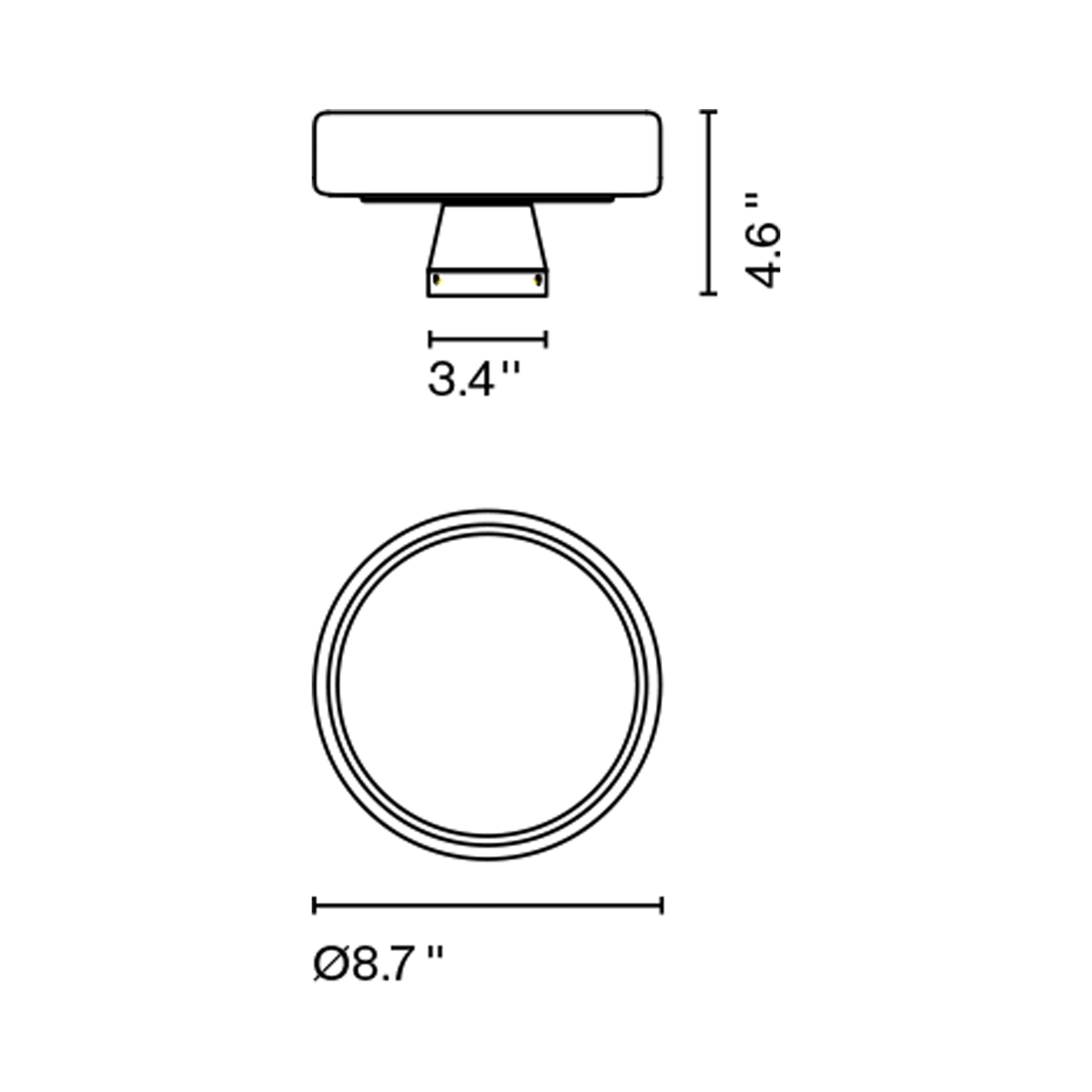 Caramel LED Wall Light - line drawing.
