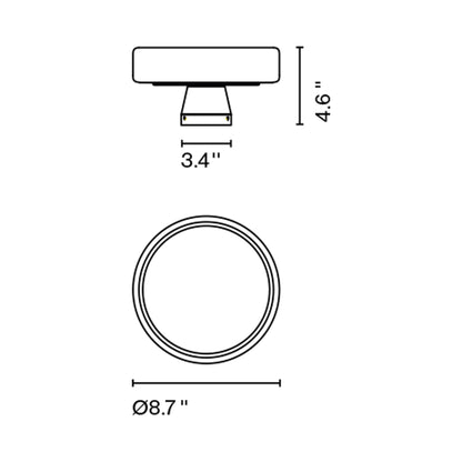 Caramel LED Wall Light - line drawing.