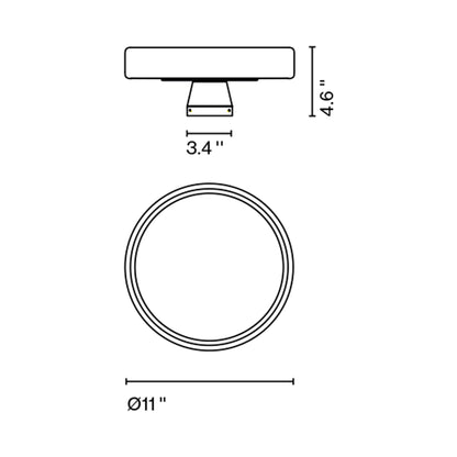 Caramel LED Wall Light - line drawing.