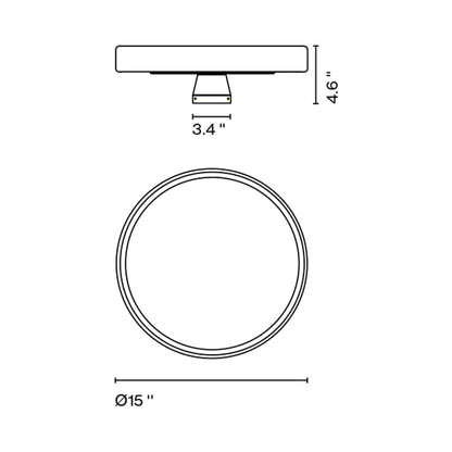 Caramel LED Wall Light - line drawing.