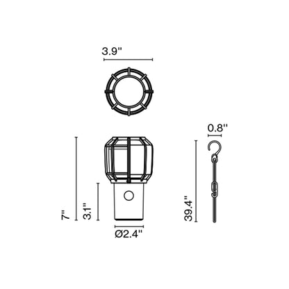 Chispa Outdoor LED Portable Light - line drawing.