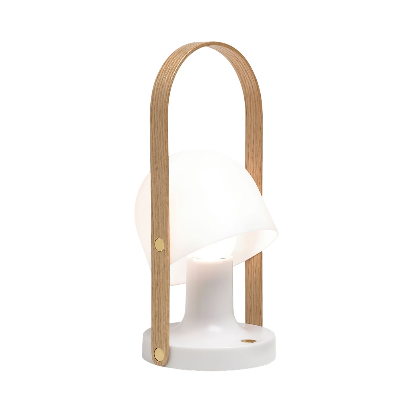 FollowMe LED Portable Table Lamp in White/Oak (11.34-Inch).