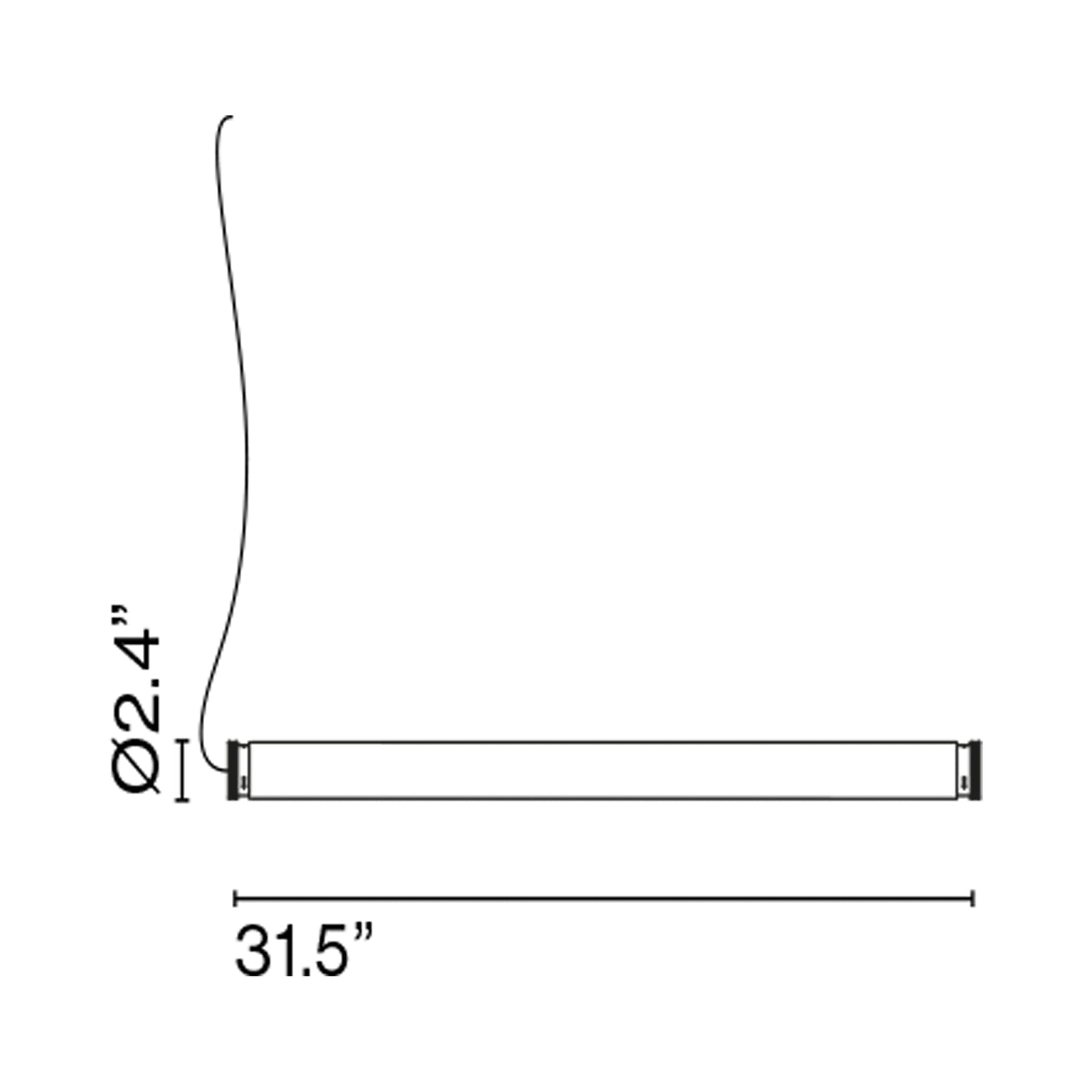 Fris LED Pendant Light - line drawing.