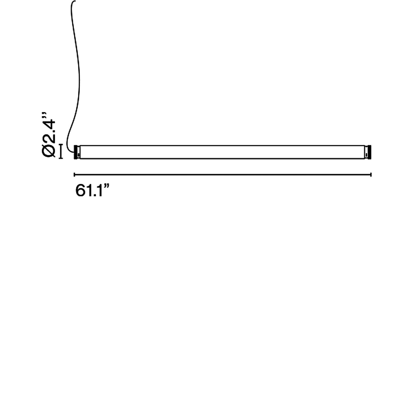Fris Pro LED Pendant Light - line drawing.