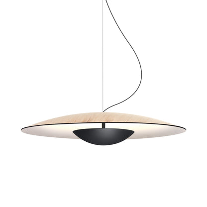 Ginger LED Pendant Light in Oak/White (Large)/TRIAC Dimmer.