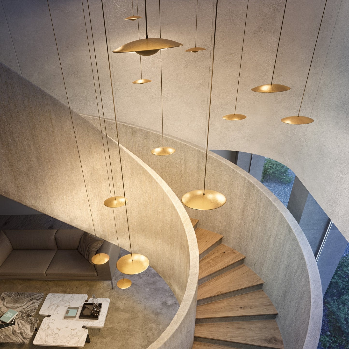 Ginger LED Pendant Light in living room.