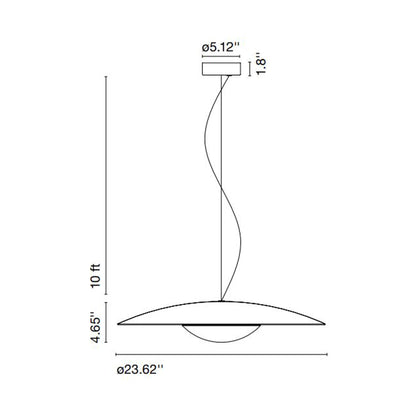 Ginger LED Pendant Light - line drawing.