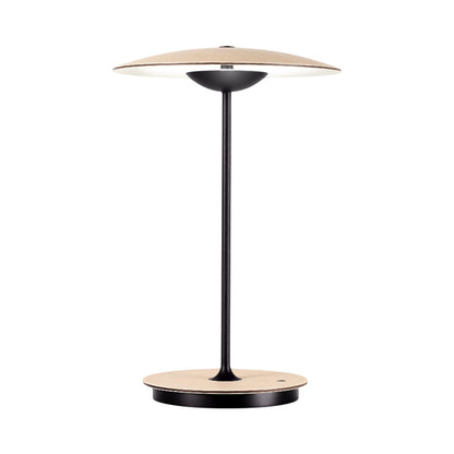 Ginger LED Portable Table Lamp in Oak/White.