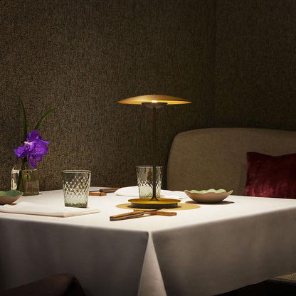 Ginger LED Portable Table Lamp in restaurant.