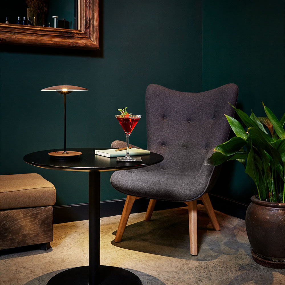 Ginger LED Portable Table Lamp in living room.