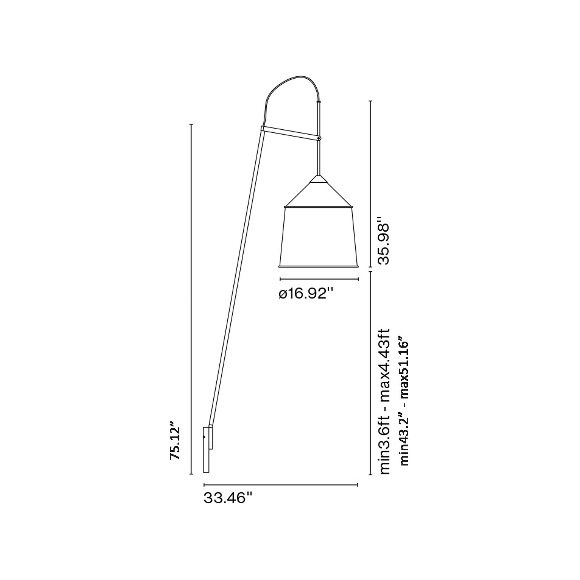 Jaima Floor Lamp - line drawing.