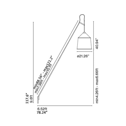 Jaima Floor Lamp - line drawing.