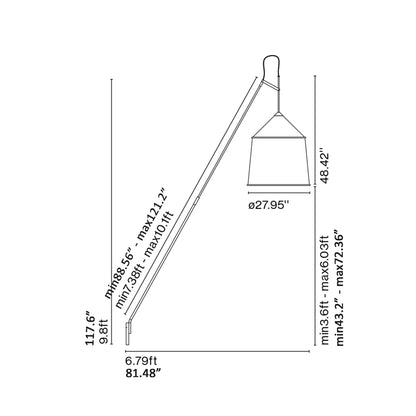 Jaima Floor Lamp - line drawing.