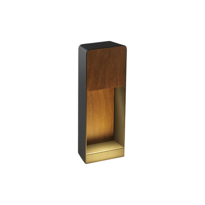 Lab Outdoor LED Bollard in Graphite Grey/Dark Iroko (13.78-Inch).