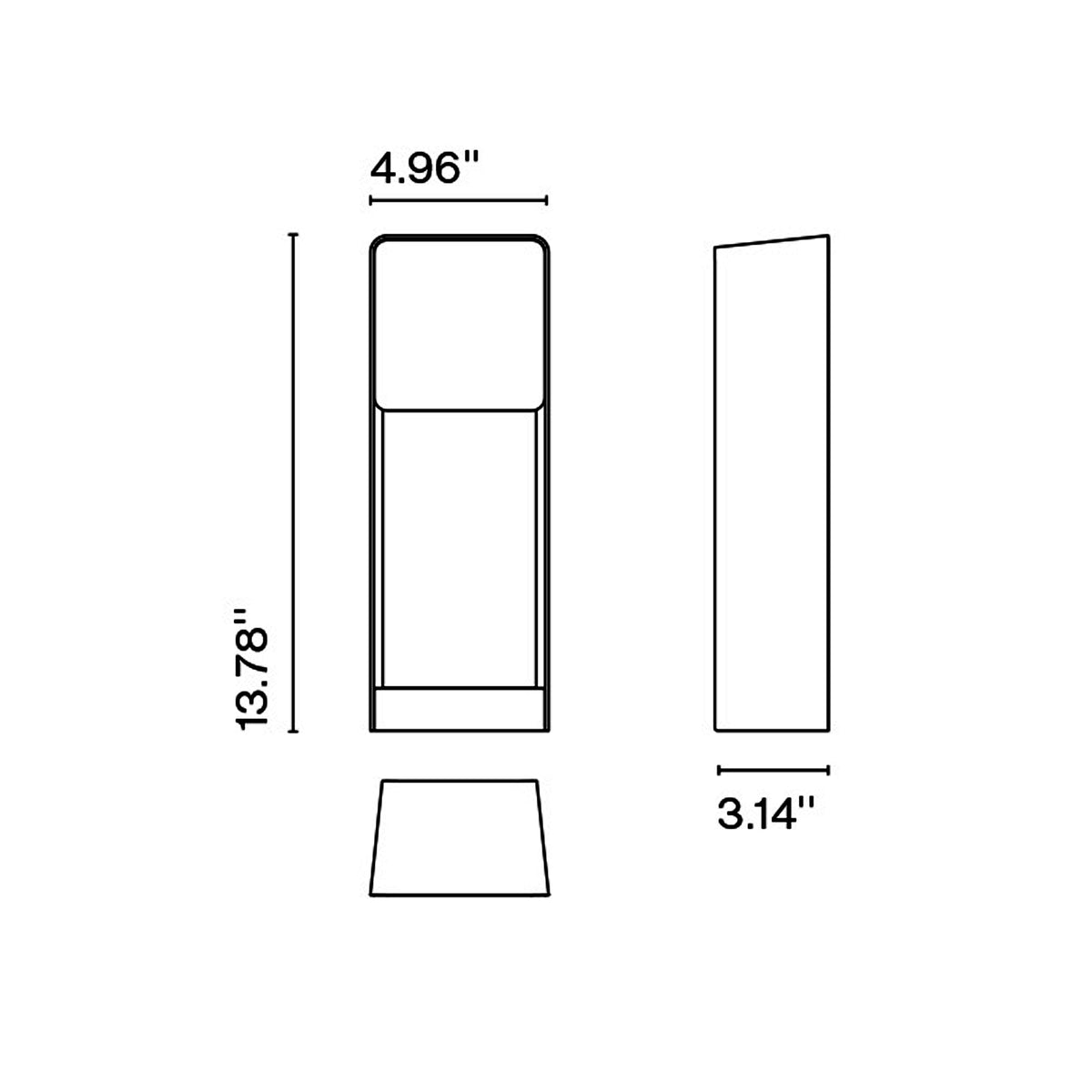 Lab Outdoor LED Bollard - line drawing.