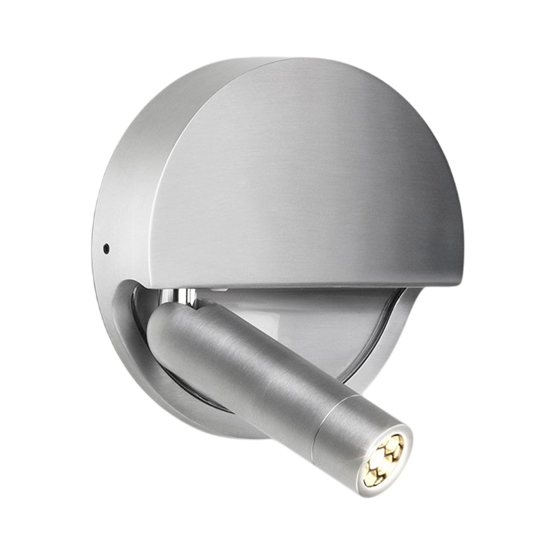 Ledtube Round LED Wall Light in Aluminum (Left).