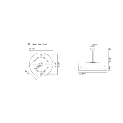 Ringo LED Pendant Light - line drawing.