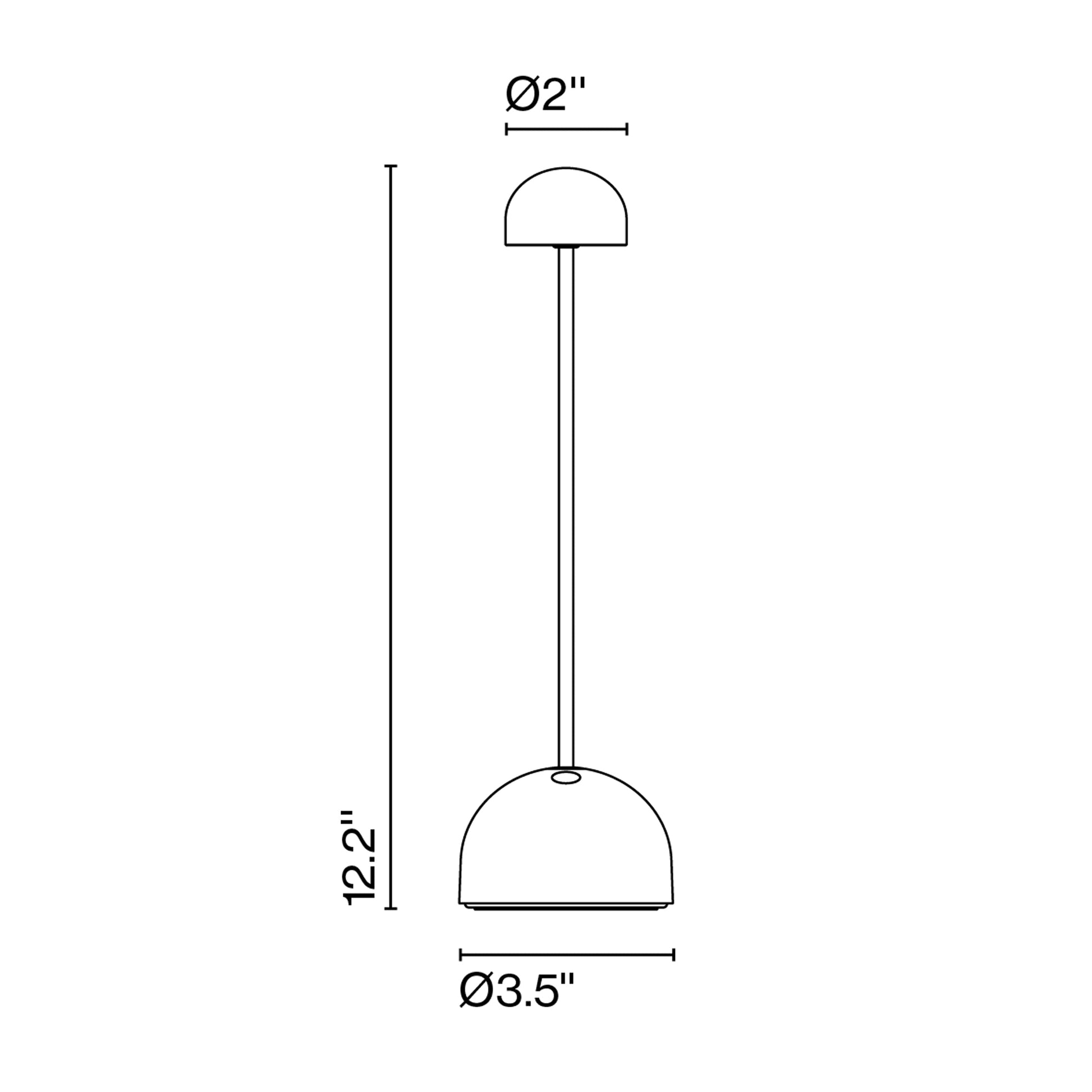 Sips Outdoor LED Potable Table Lamp - line drawing.