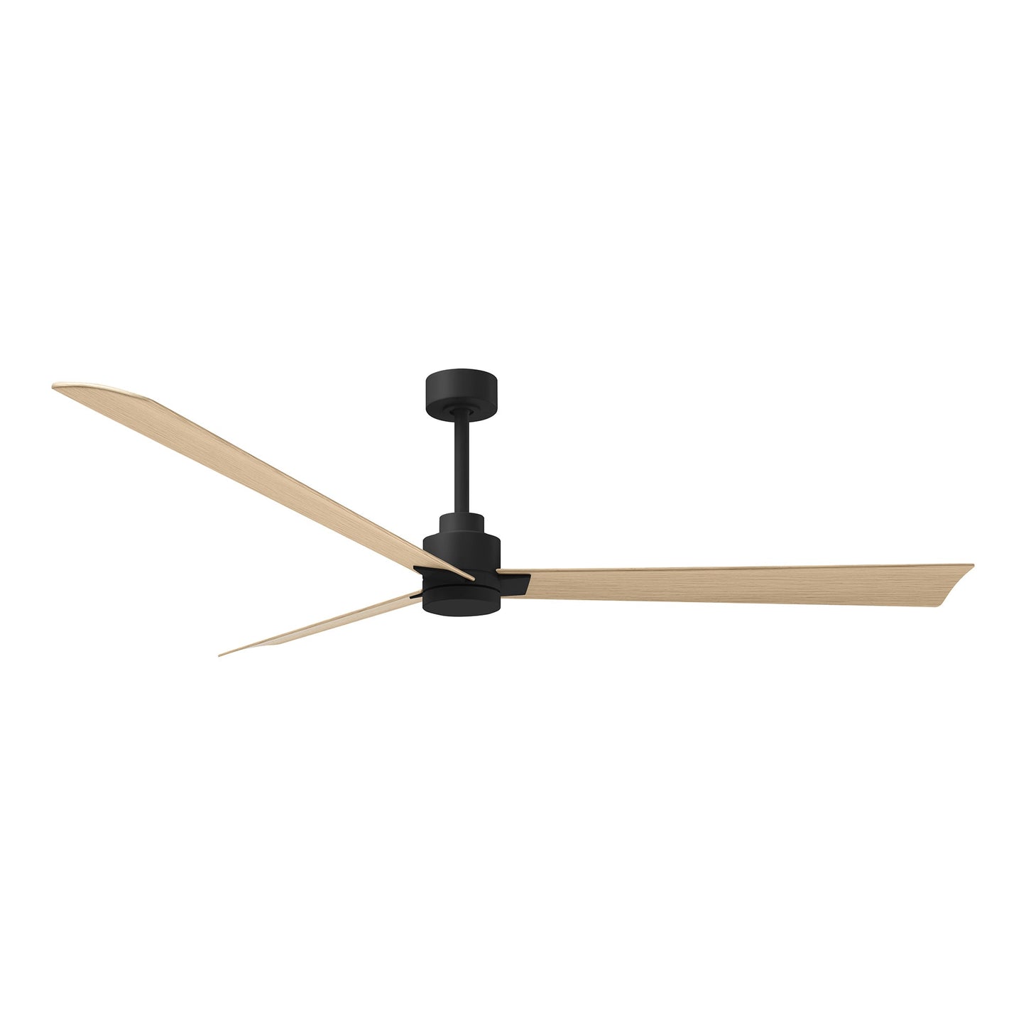 Alessandra Indoor / Outdoor Ceiling Fan in Matte Black/Light Maple Tone (72-Inch).