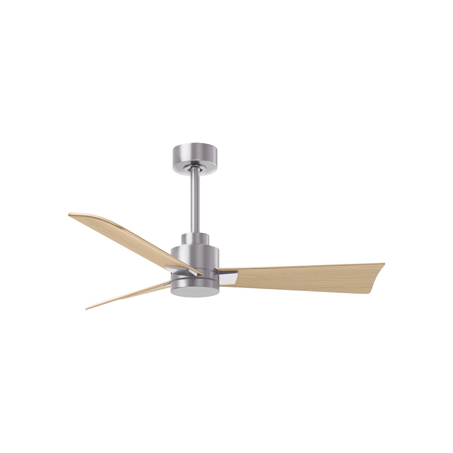 Alessandra Indoor / Outdoor Ceiling Fan in Brushed Nickel/Light Maple Tone (42-Inch).
