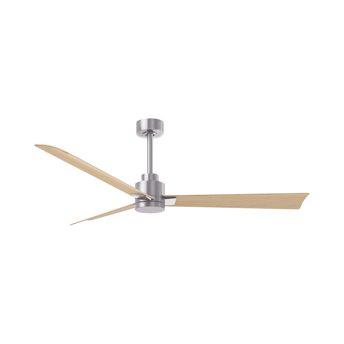 Alessandra Indoor / Outdoor Ceiling Fan in Brushed Nickel/Light Maple Tone (56-Inch).