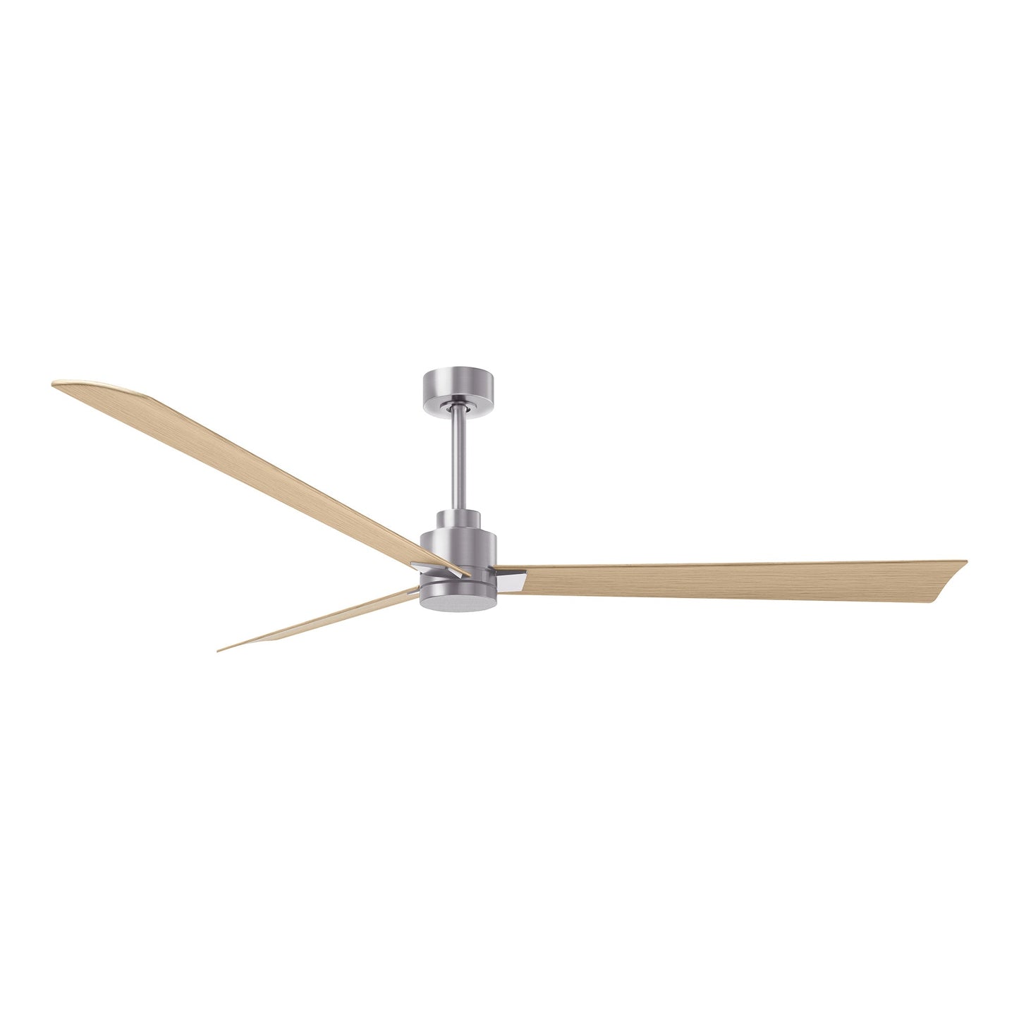 Alessandra Indoor / Outdoor Ceiling Fan in Brushed Nickel/Light Maple Tone (72-Inch).