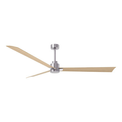 Alessandra Indoor / Outdoor Ceiling Fan in Brushed Nickel/Light Maple Tone (72-Inch).