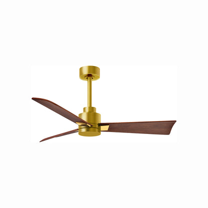 Alessandra Indoor / Outdoor Ceiling Fan in Brushed Brass/Walnut (42-Inch).