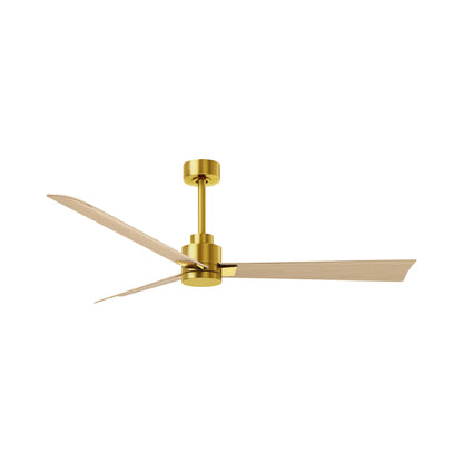 Alessandra Indoor / Outdoor Ceiling Fan in Brushed Brass/Light Maple Tone (56-Inch).