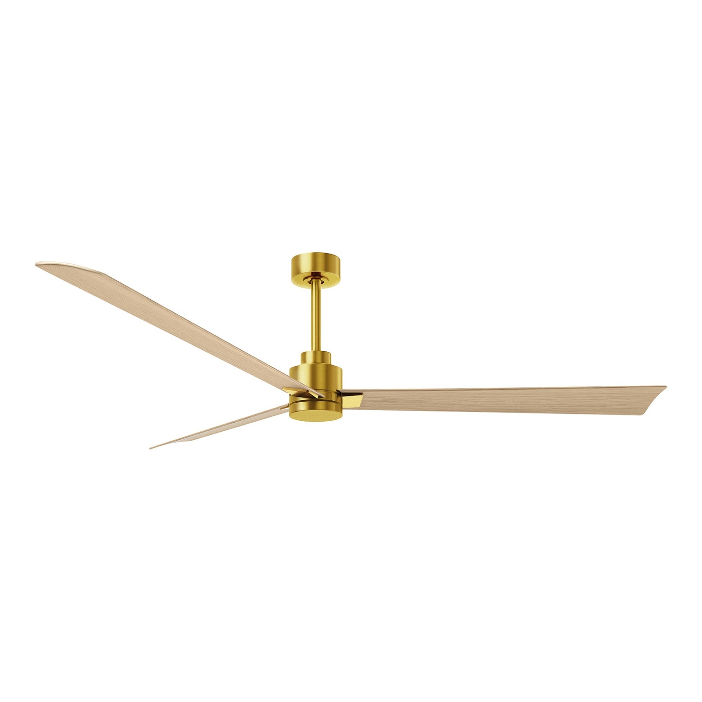 Alessandra Indoor / Outdoor Ceiling Fan in Brushed Brass/Light Maple Tone (72-Inch).