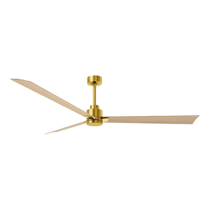 Alessandra Indoor / Outdoor Ceiling Fan in Brushed Brass/Light Maple Tone (72-Inch).