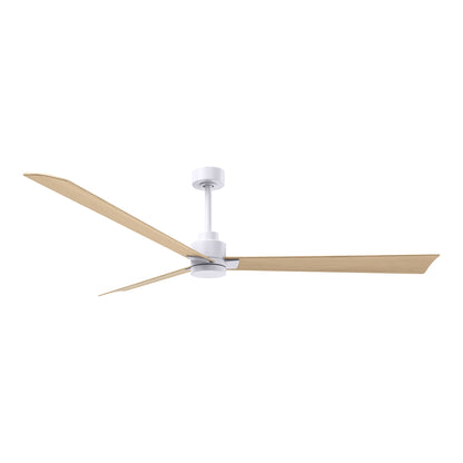 Alessandra Indoor / Outdoor Ceiling Fan in Matte White/Light Maple Tone (72-Inch).