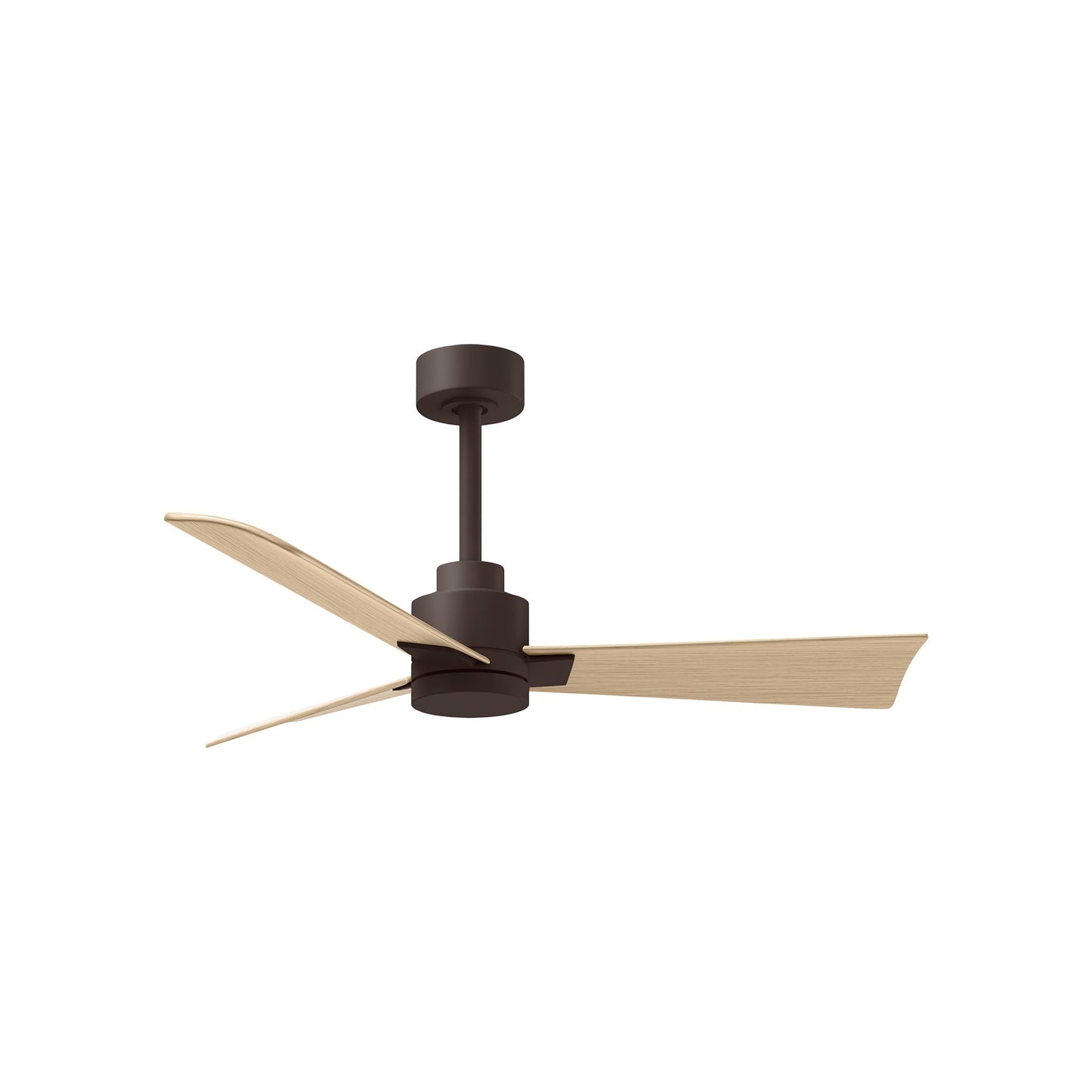 Alessandra Indoor / Outdoor Ceiling Fan in Textured Bronze/Light Maple Tone (42-Inch).