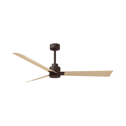 Alessandra Indoor / Outdoor Ceiling Fan in Textured Bronze/Light Maple Tone (56-Inch).