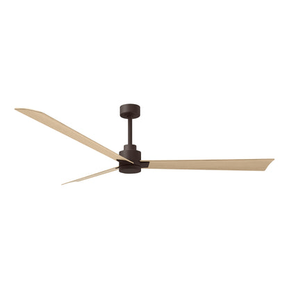 Alessandra Indoor / Outdoor Ceiling Fan in Textured Bronze/Light Maple Tone (72-Inch).